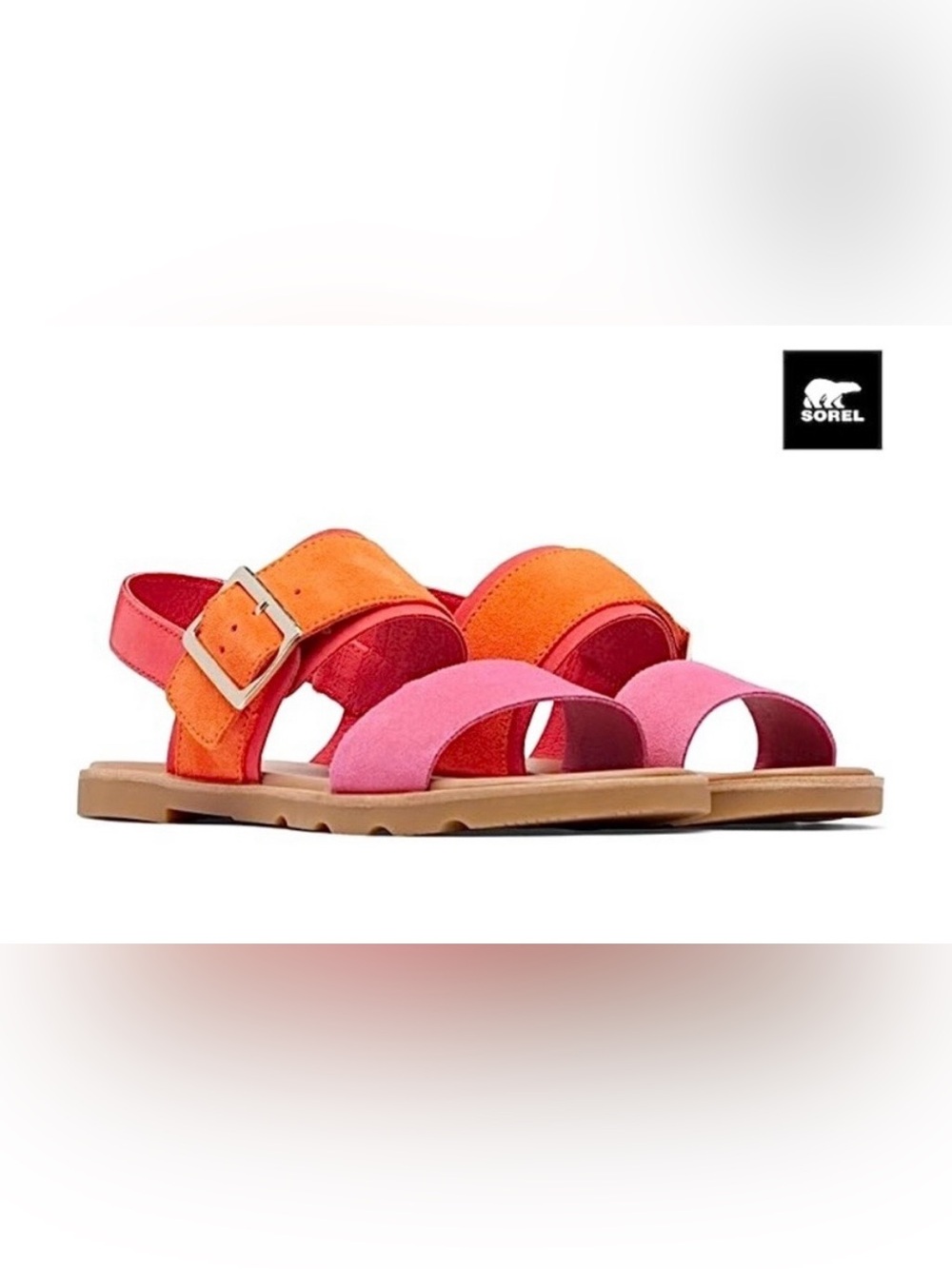 Sorel Pink & Orange Two-Tone Sandals